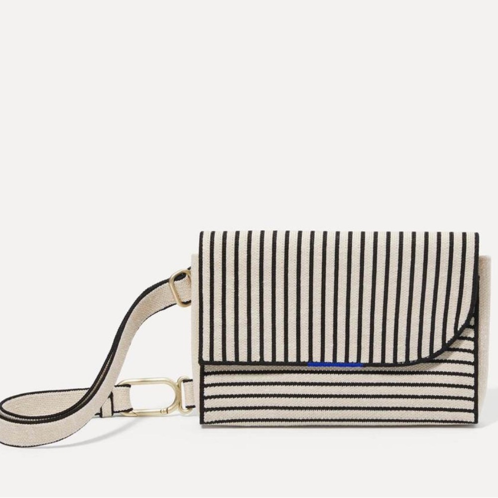 Rothy’s Hemp Stripe Black and White Stripe with extra strap *see description